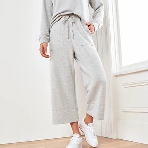 Quince SuperSoft Fleece Cropped Wide Leg Pants